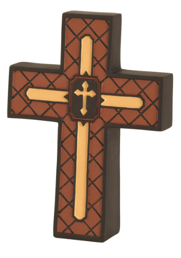 Man of God Prayer Tabletop Cross Resin 13cm high