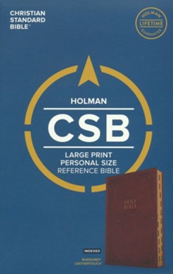 CSB Large Print Personal Size Bible burgundy leathertouch INDEXED