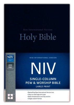 NIV Single-Column Pew and Worship Bible Large Print Hardcover Blue 12 ...