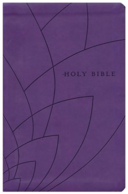 NLT Premium Gift Bible purple petals leatherlike 7.25 point font