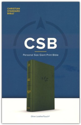 CSB Personal Size Giant Print Bible Olive leathertouch 12 point font ...