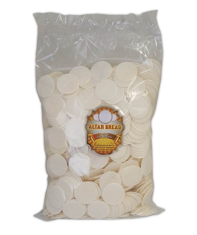 Communion Bread 35 mm round with cross symbol loose in bag 1000 pieces ...