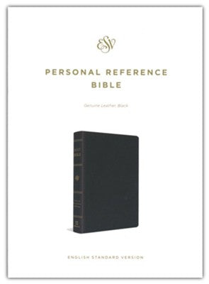 ESV Personal Reference Bible black genuine leather 8 point font ...