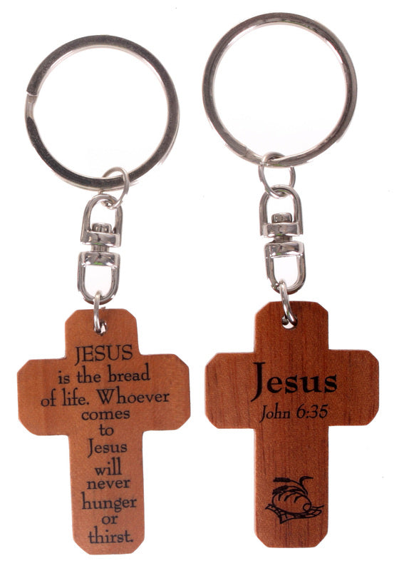 Jesus wooden Mahogany Cross - Keyring — Christian Superstore New Zealand