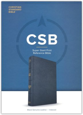 CSB Super Giant Print Reference Bible Black Genuine Leather INDEXED. 1 ...