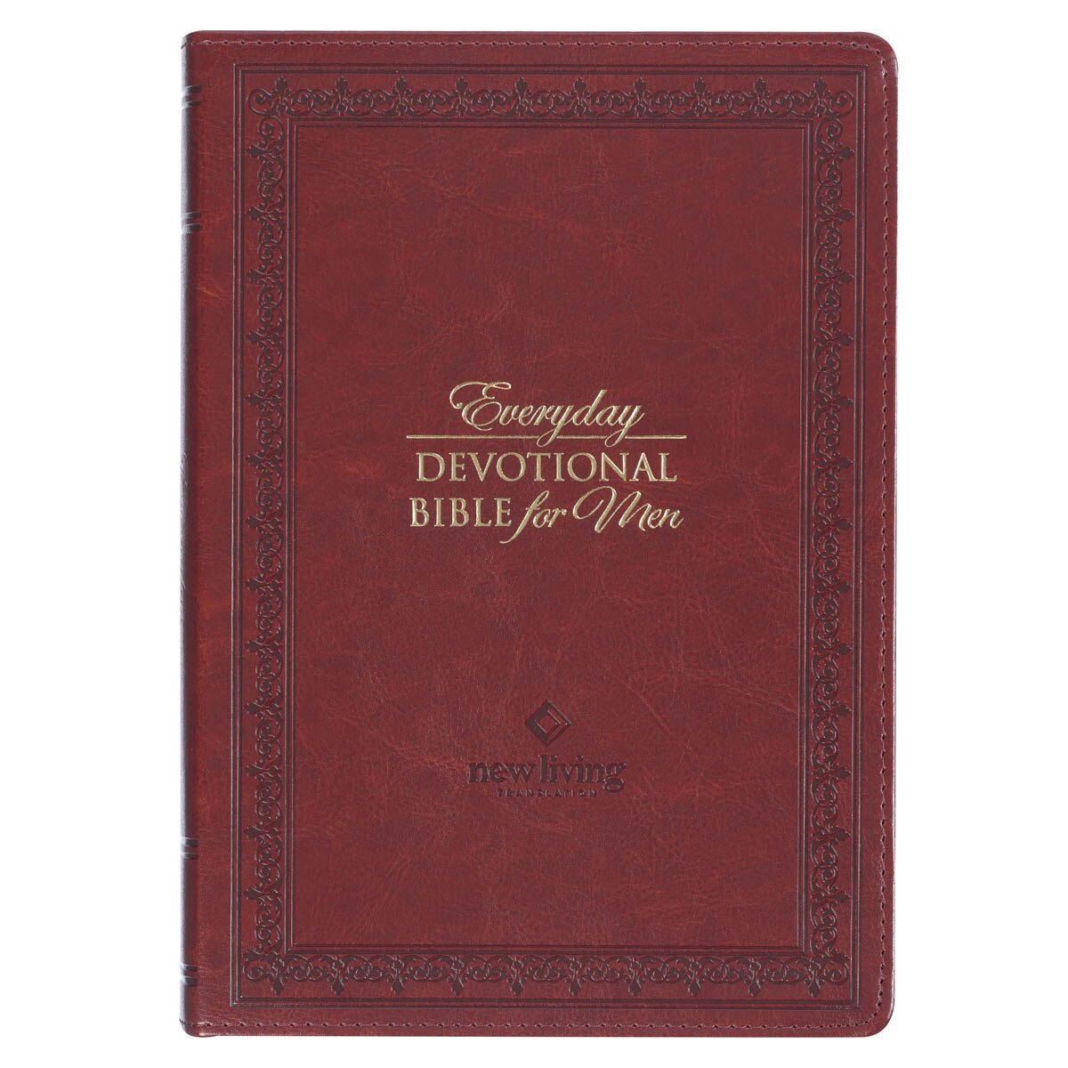 Nlt everyday devotional bible for men saddle tan faux leather 10 point
