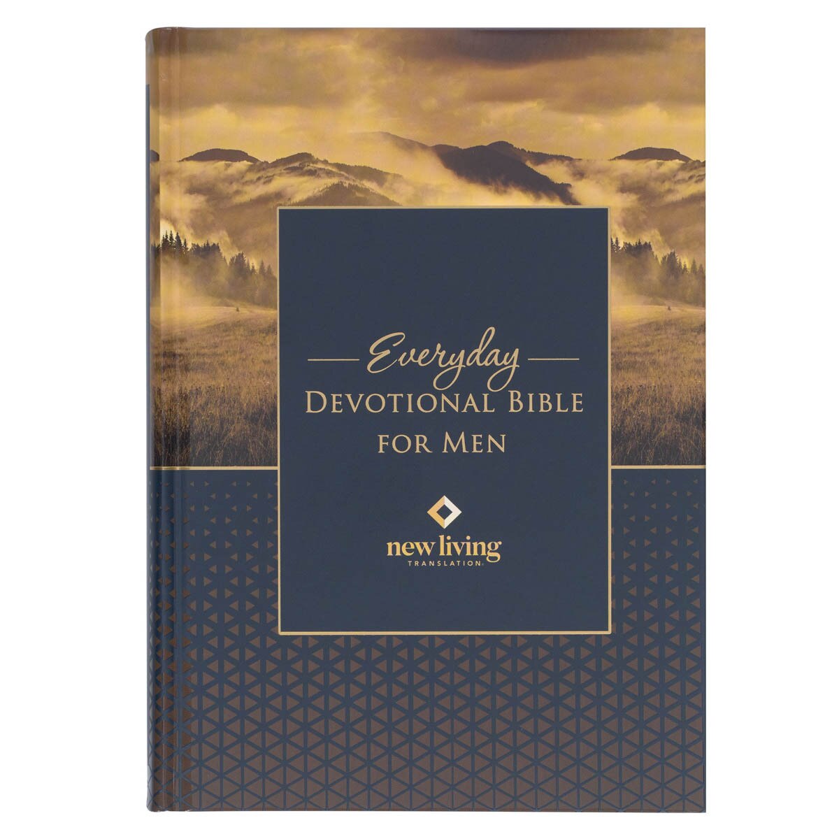 Nlt everyday devotional bible for men gold and navy mountain view hard