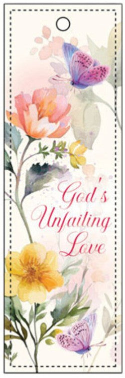 God's Unfailing Love Lux Leather Bookmark - with ribbon