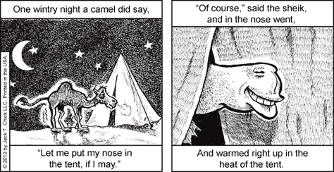 camel in the tent Camel's in the Tent Chick tract