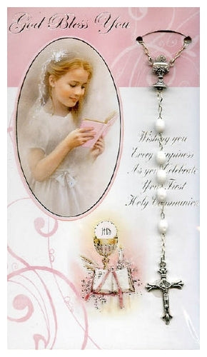 First communion sales rosary girl